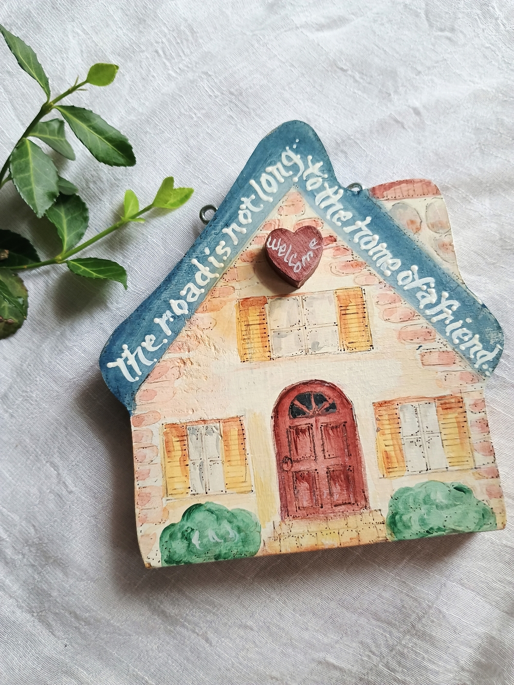 🌻COTTAGE CORE🌻 VTG handmade friendship plaque, Housewarming, Country Aesthetic